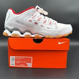 Nike Reax 8 TR Mesh Training Mens US 10.5 Shoes Sneakers White Red 621716 103